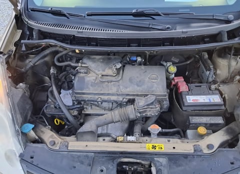 Open car engine bay